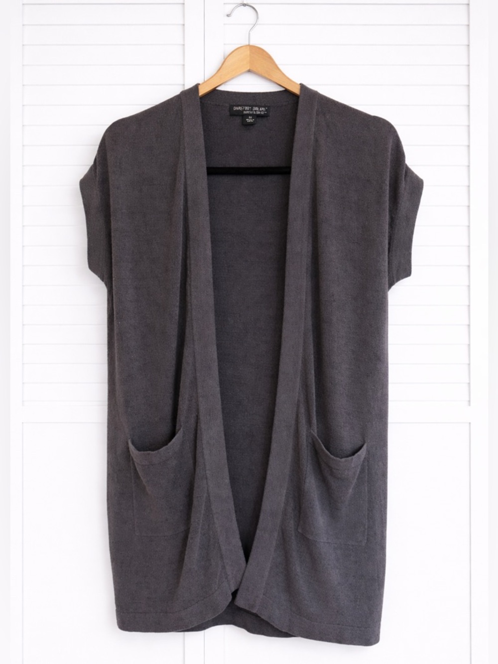 Barefoot Dreams CozyChic Ultra Lite Cardigan XS Gray Open Front Pockets Cozy